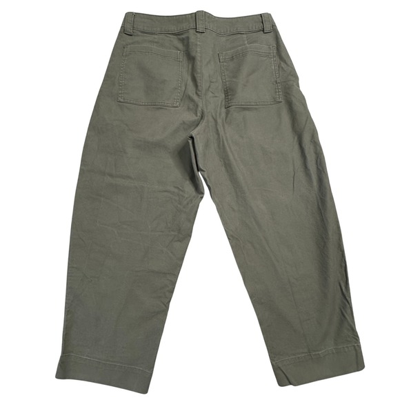 Old Navy High Rise Barrel Leg Pants Olive Green Womens Size 12 W34in. x L25in. - Picture 3 of 10